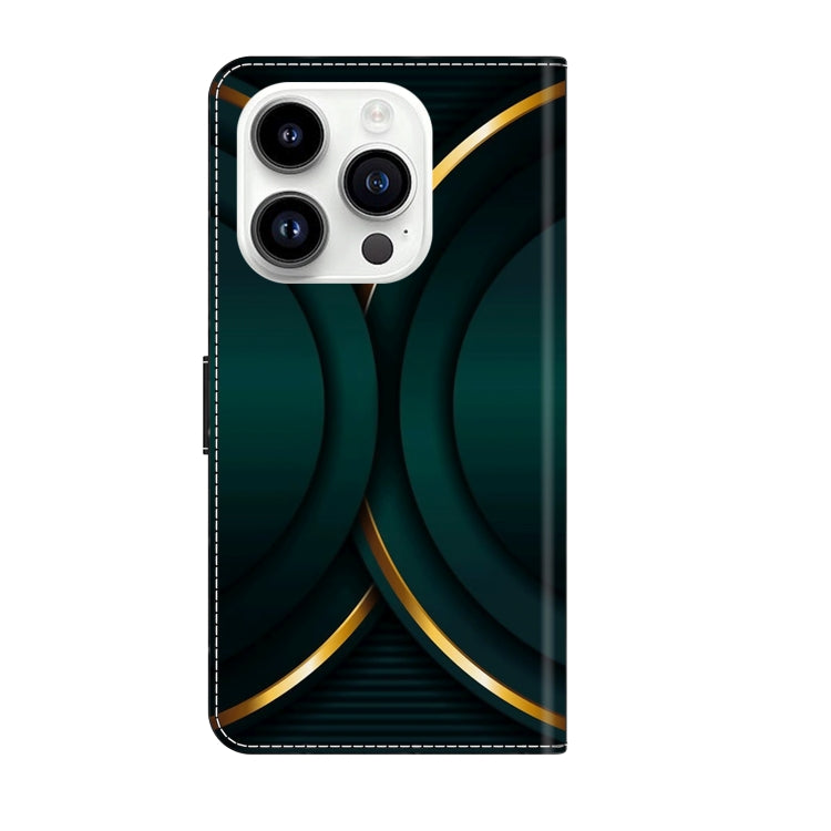 For iPhone 15 Pro Crystal 3D Shockproof Protective Leather Phone Case(Gold Outline) - HoMEdemic™ 