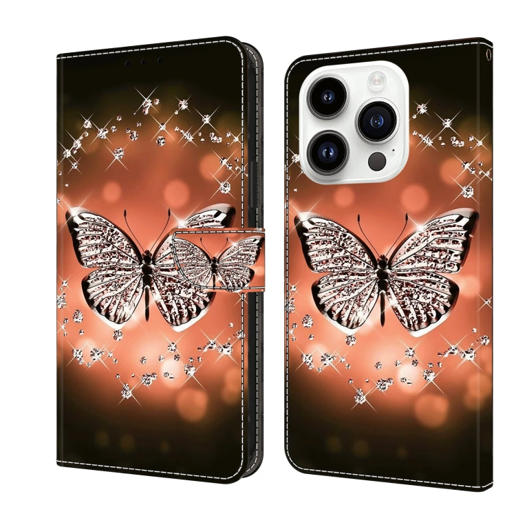 For iPhone 15 Pro Crystal 3D Shockproof Protective Leather Phone Case(Crystal Butterfly) - HoMEdemic™ 
