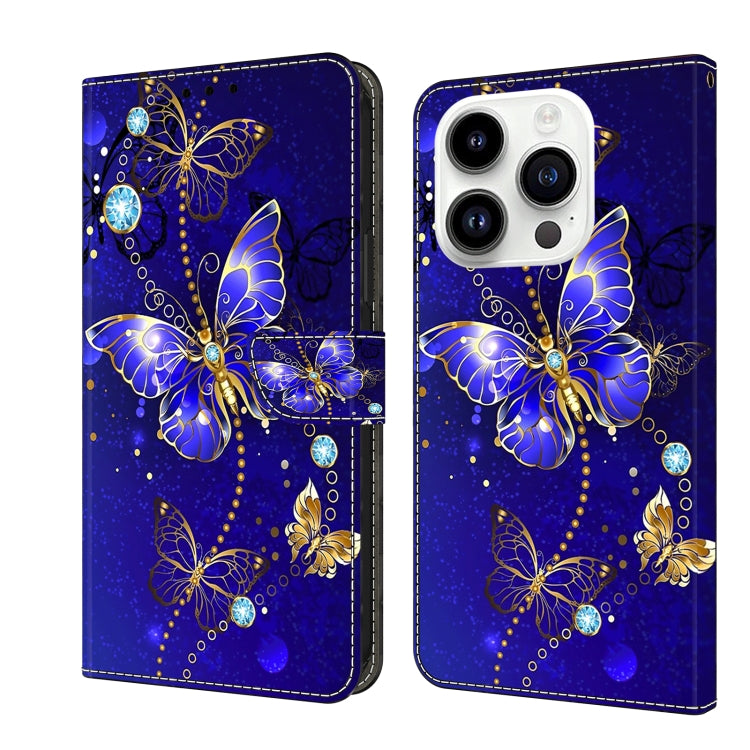 For iPhone 15 Pro Crystal 3D Shockproof Protective Leather Phone Case(Diamond Butterfly) - HoMEdemic™ 