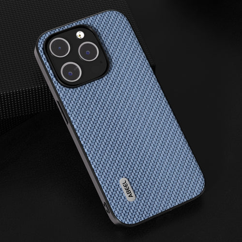 For iPhone 15 Pro Max ABEEL Carbon Fiber Texture Protective Phone Case(Light Blue) - HoMEdemic™ 