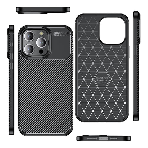 For iPhone 15 Pro Max Carbon Fiber Texture Shockproof TPU Phone Case(Black) - HoMEdemic™ 