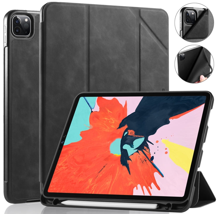 For iPad Pro 11 (2020) DG.MING See Series Horizontal Flip Leather Tablet Case ，with Holder & Pen Tray(Black) - HoMEdemic™ 