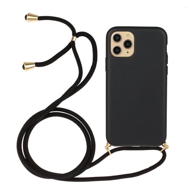 For iPhone 15 Pro Wheat Straw Material + TPU Phone Case with Lanyard(Black) - HoMEdemic™ 