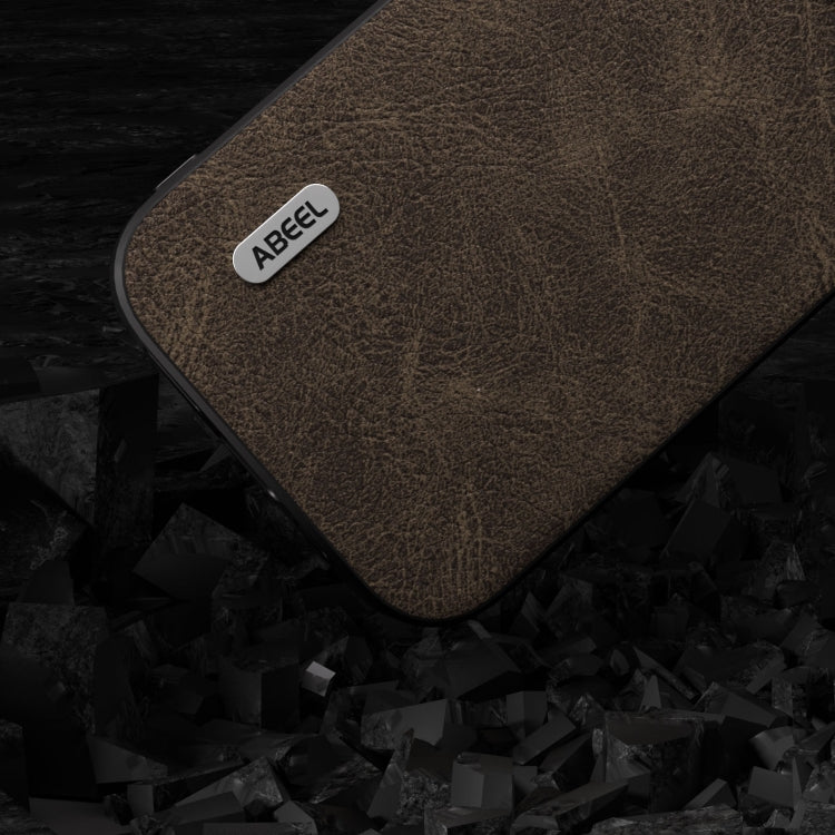 For iPhone 15 Pro ABEEL Dream Litchi Texture PU Phone Case(Khaki) - HoMEdemic™ 