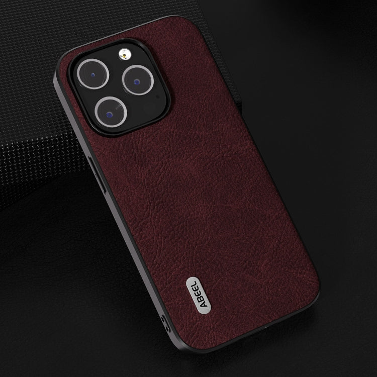 For iPhone 15 Pro ABEEL Dream Litchi Texture PU Phone Case(Purple) - HoMEdemic™ 