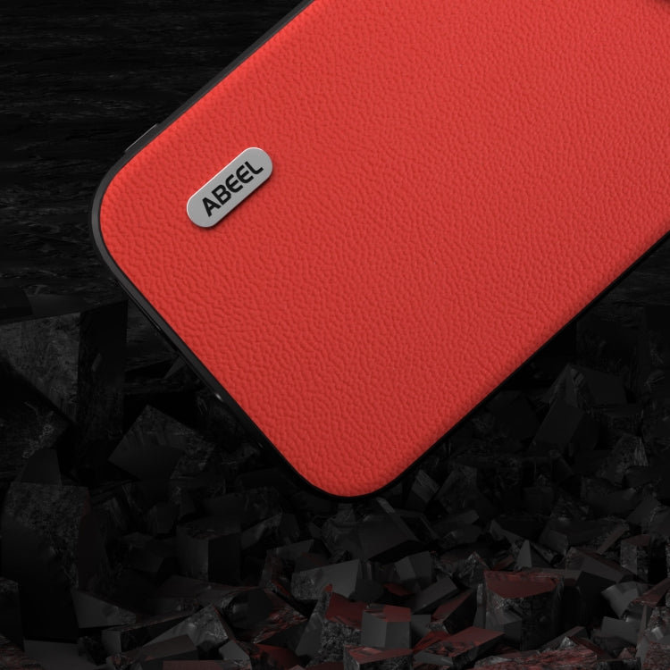 For iPhone 15 Pro ABEEL Genuine Leather Luolai Series Phone Case(Red) - HoMEdemic™ 