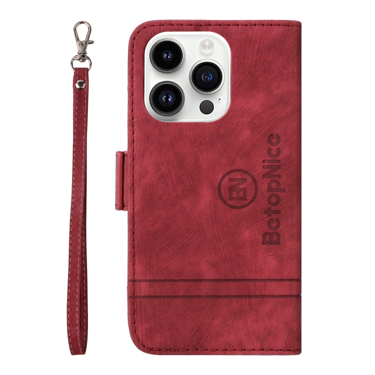 For iPhone 15 Pro Max BETOPNICE Dual-side Buckle Leather Phone Case(Red) - HoMEdemic™ 