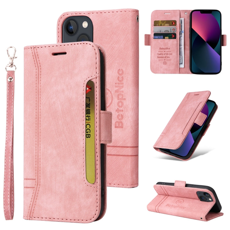 For iPhone 15 Plus BETOPNICE Dual-side Buckle Leather Phone Case(Pink) - HoMEdemic™ 