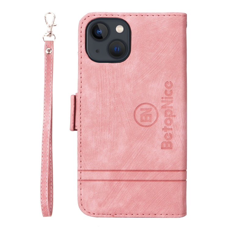 For iPhone 15 Plus BETOPNICE Dual-side Buckle Leather Phone Case(Pink) - HoMEdemic™ 