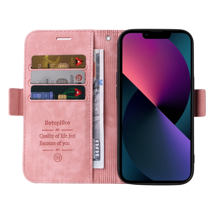 For iPhone 15 Plus BETOPNICE Dual-side Buckle Leather Phone Case(Pink) - HoMEdemic™ 