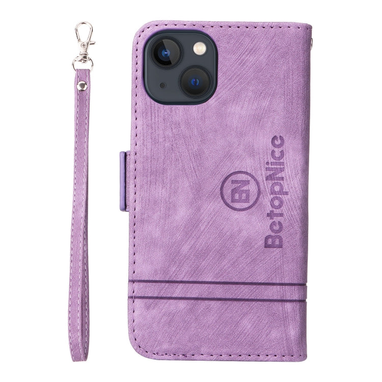 For iPhone 15 Plus BETOPNICE Dual-side Buckle Leather Phone Case(Purple) - HoMEdemic™ 