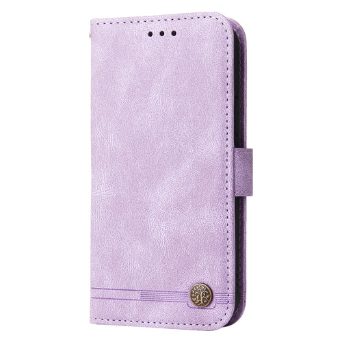 For iPhone 15 Pro Max Skin Feel Life Tree Leather Phone Case(Purple) - HoMEdemic™ 