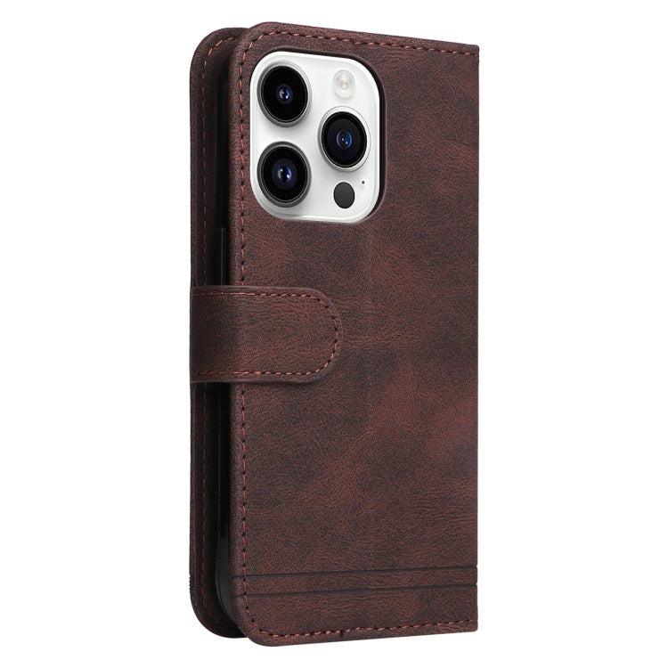 For iPhone 15 Pro Skin Feel Life Tree Leather Phone Case(Brown) - HoMEdemic™ 