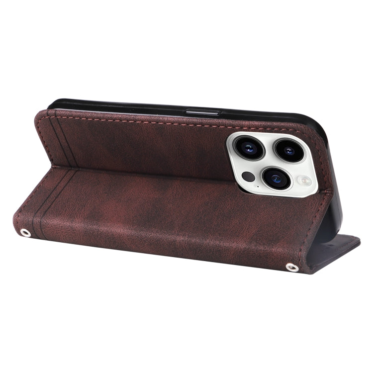 For iPhone 15 Pro Skin Feel Life Tree Leather Phone Case(Brown) - HoMEdemic™ 