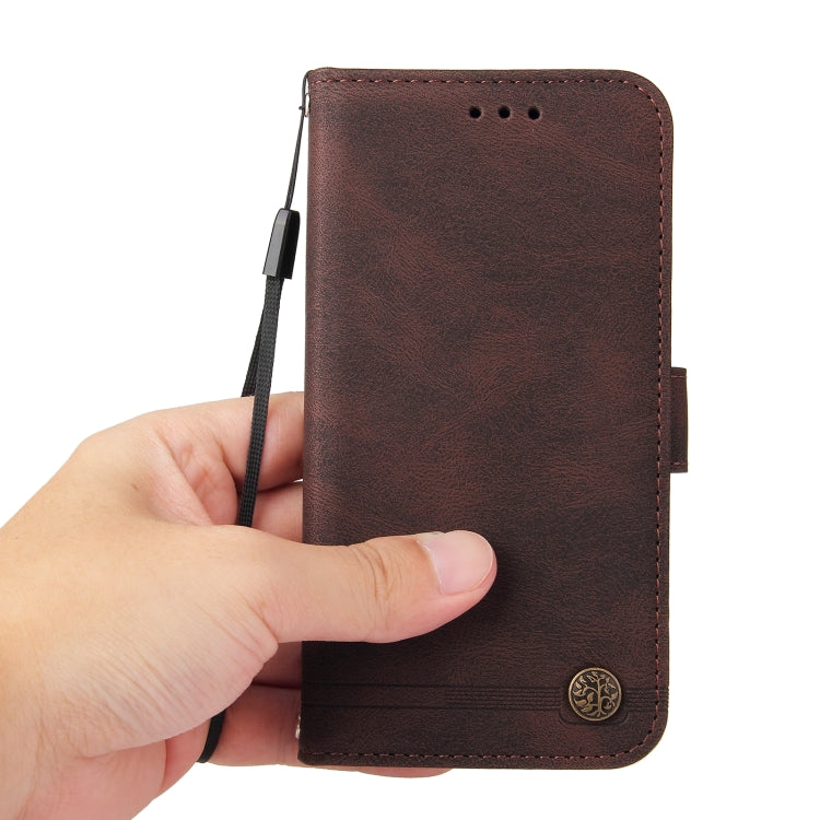 For iPhone 15 Pro Skin Feel Life Tree Leather Phone Case(Brown) - HoMEdemic™ 
