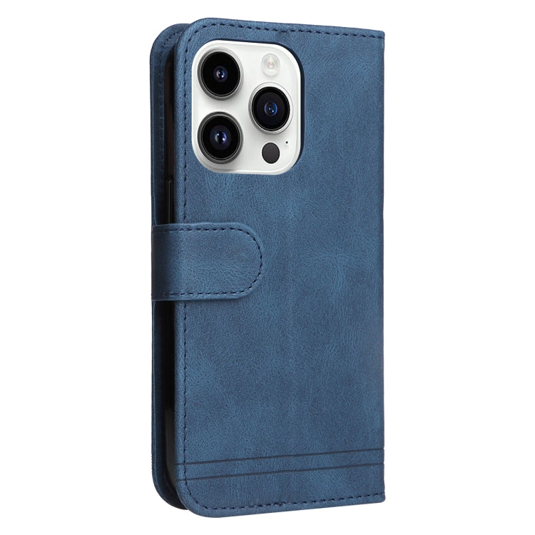 For iPhone 15 Pro Skin Feel Life Tree Leather Phone Case(Blue) - HoMEdemic™ 