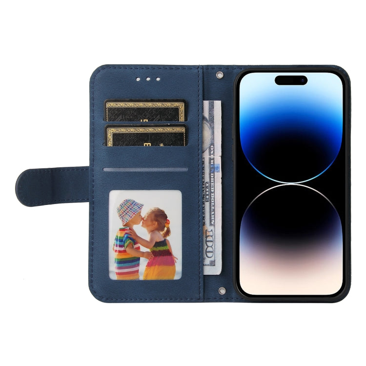 For iPhone 15 Pro Skin Feel Life Tree Leather Phone Case(Blue) - HoMEdemic™ 