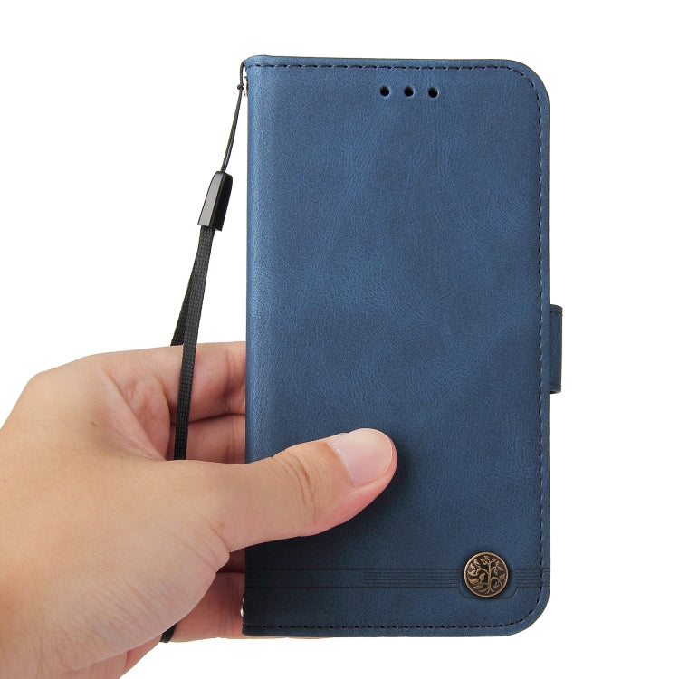For iPhone 15 Pro Skin Feel Life Tree Leather Phone Case(Blue) - HoMEdemic™ 