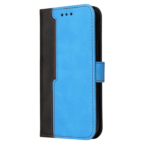 For iPhone 15 Pro Max Stitching-color Leather Phone Case(Blue) - HoMEdemic™ 