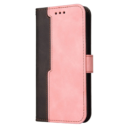 For iPhone 15 Pro Max Stitching-color Leather Phone Case(Pink) - HoMEdemic™ 