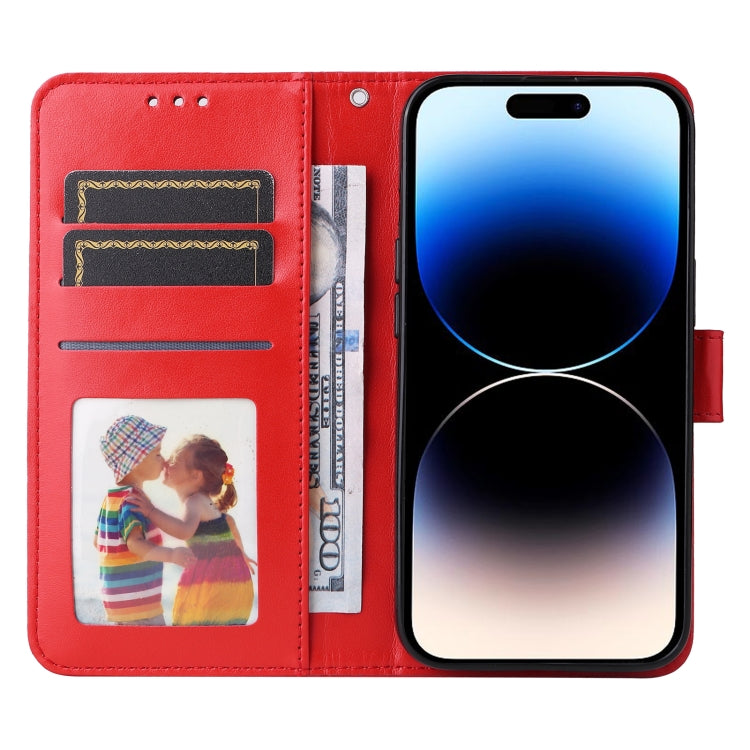 For iPhone 15 Pro Embossed Sunflower Leather Phone Case(Red) - HoMEdemic™ 