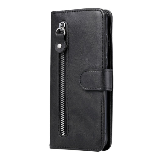 For iPhone 15 Pro Max Fashion Calf Texture Zipper Leather Phone Case(Black) - HoMEdemic™ 