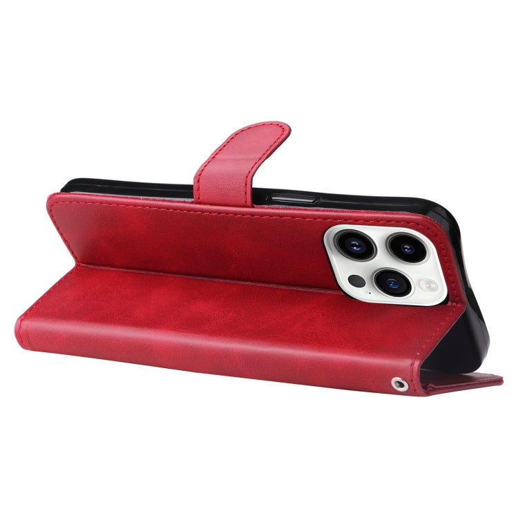 For iPhone 15 Pro Fashion Calf Texture Zipper Leather Phone Case(Red) - HoMEdemic™ 