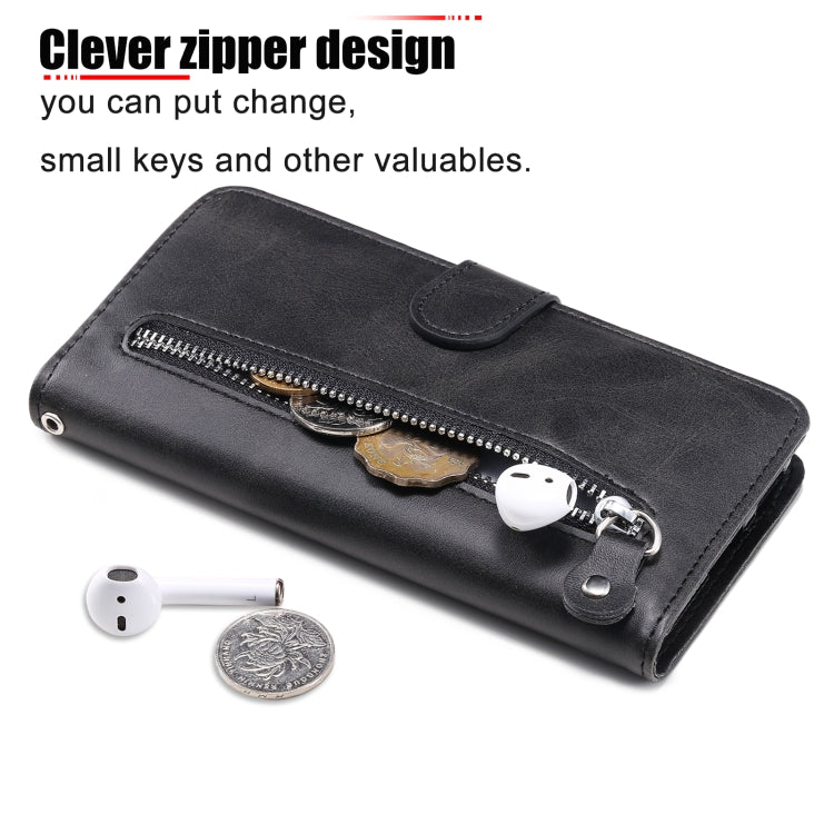 For iPhone 15 Pro Fashion Calf Texture Zipper Leather Phone Case(Black) - HoMEdemic™ 