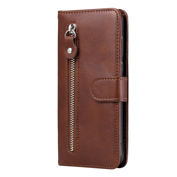 For iPhone 15 Pro Fashion Calf Texture Zipper Leather Phone Case(Brown) - HoMEdemic™ 