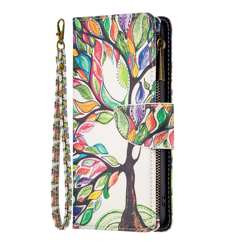 For iPhone 15 Pro Max Colored Drawing Pattern Zipper Phone Leather Case(Tree) - HoMEdemic™ 