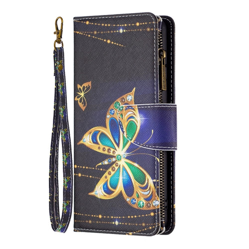 For iPhone 15 Pro Max Colored Drawing Pattern Zipper Phone Leather Case(Big Butterfly) - HoMEdemic™ 