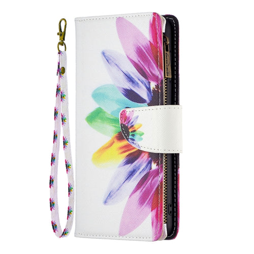 For iPhone 15 Pro Max Colored Drawing Pattern Zipper Phone Leather Case(Sun Flower) - HoMEdemic™ 