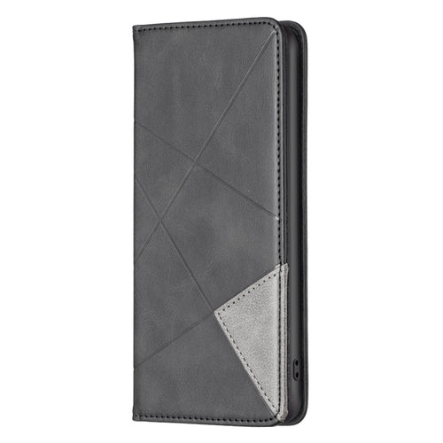 For iPhone 15 Pro Max Rhombus Texture Magnetic Leather Phone Case(Black) - HoMEdemic™ 