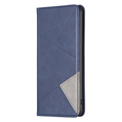 For iPhone 15 Pro Max Rhombus Texture Magnetic Leather Phone Case(Blue) - HoMEdemic™ 