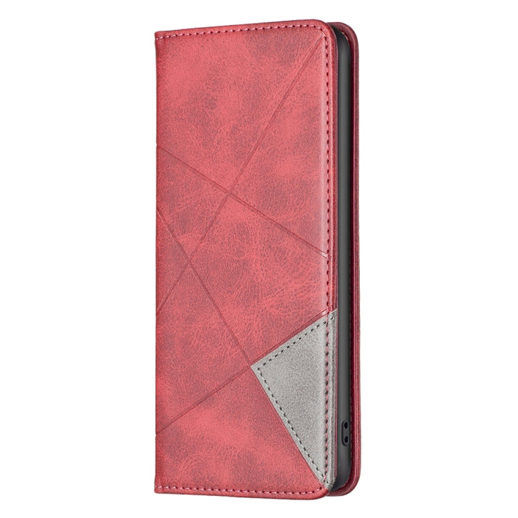For iPhone 15 Pro Rhombus Texture Magnetic Leather Phone Case(Red) - HoMEdemic™ 