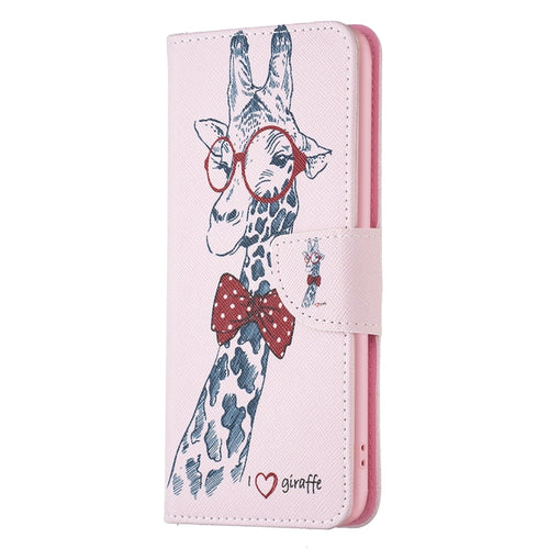 For iPhone 15 Pro Max Colored Drawing Pattern Leather Phone Case(Giraffe) - HoMEdemic™ 