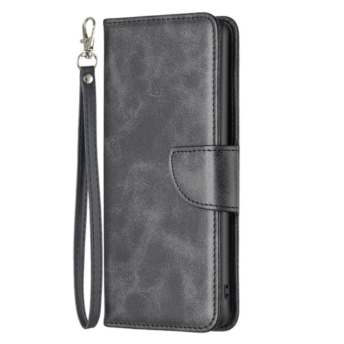 For iPhone 15 Pro Max Lambskin Texture Pure Color Flip Leather Phone Case(Black) - HoMEdemic™ 