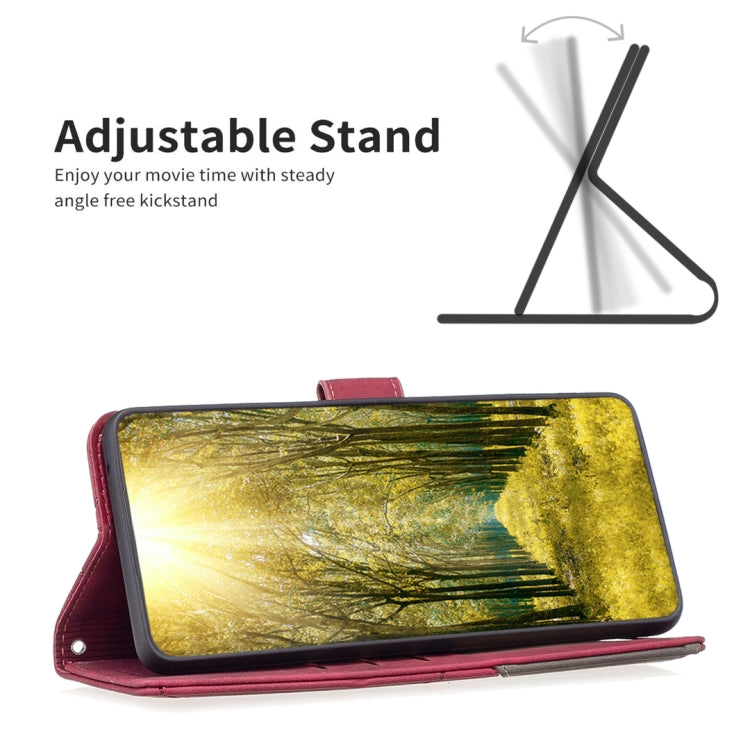 For iPhone 15 Pro Magnetic Buckle Rhombus Texture Leather Phone Case(Red) - HoMEdemic™ 