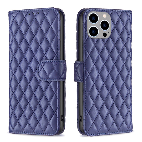 For iPhone 15 Pro Max Diamond Lattice Wallet Flip Leather Phone Case(Blue) - HoMEdemic™ 