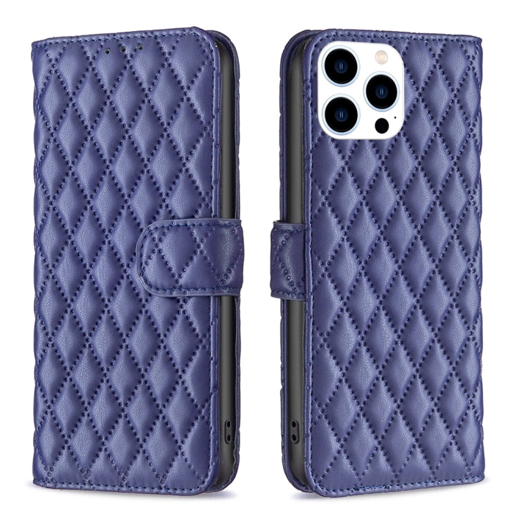 For iPhone 15 Pro Diamond Lattice Wallet Flip Leather Phone Case(Blue) - HoMEdemic™ 
