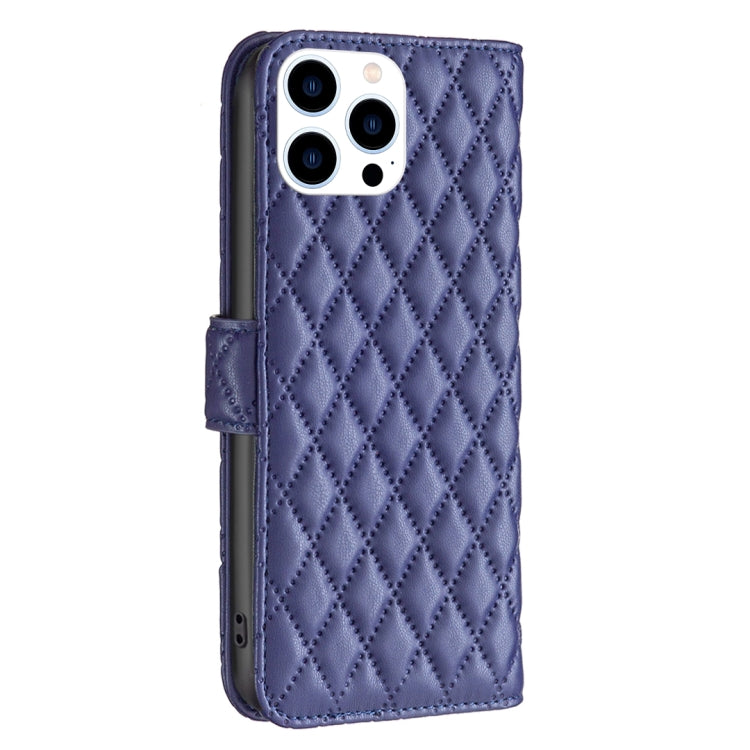 For iPhone 15 Pro Diamond Lattice Wallet Flip Leather Phone Case(Blue) - HoMEdemic™ 