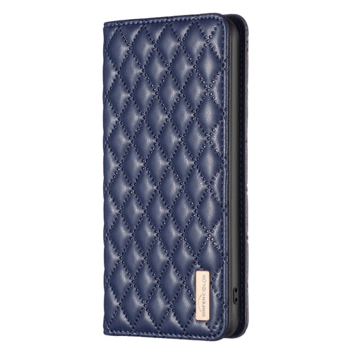 For iPhone 15 Pro Max Diamond Lattice Magnetic Leather Flip Phone Case(Blue) - HoMEdemic™ 