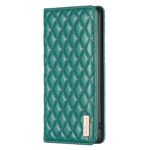 For iPhone 15 Pro Max Diamond Lattice Magnetic Leather Flip Phone Case(Green) - HoMEdemic™ 