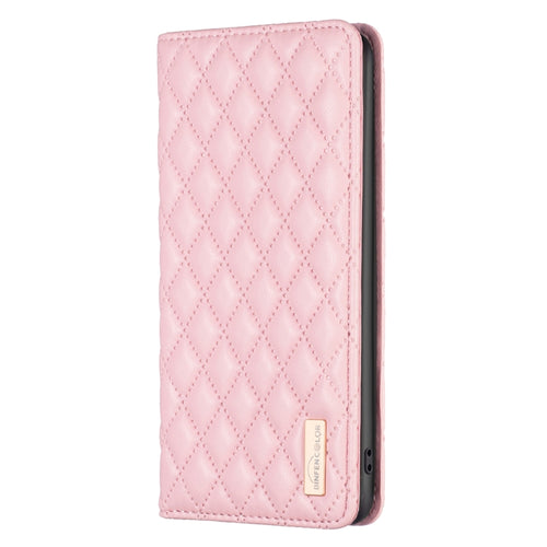 For iPhone 15 Pro Max Diamond Lattice Magnetic Leather Flip Phone Case(Pink) - HoMEdemic™ 