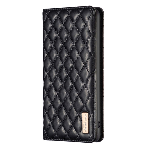 For iPhone 15 Pro Max Diamond Lattice Magnetic Leather Flip Phone Case(Black) - HoMEdemic™ 