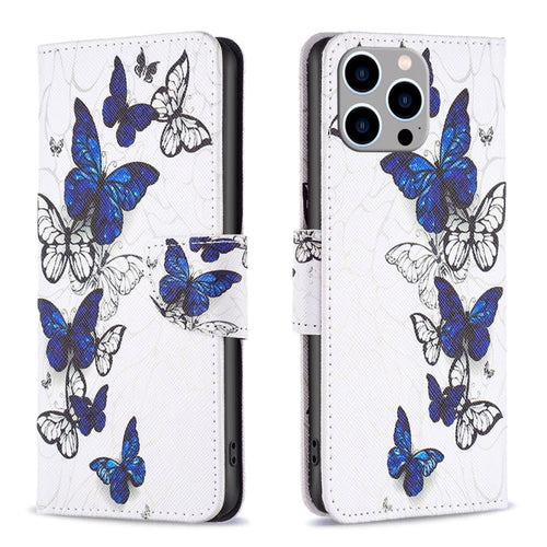 For iPhone 15 Pro Max Colored Drawing Pattern Flip Leather Phone Case(Butterflies) - HoMEdemic™ 