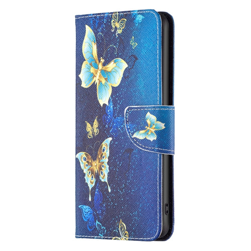 For iPhone 15 Pro Max Colored Drawing Pattern Flip Leather Phone Case(Gold Butterfly) - HoMEdemic™ 