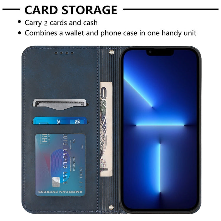For iPhone 15 Pro Football Texture Magnetic Leather Flip Phone Case(Dark Blue) - HoMEdemic™ 