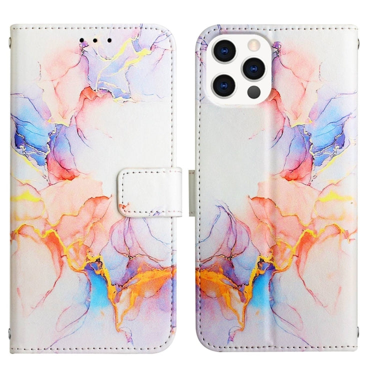For iPhone 15 Pro PT003 Marble Pattern Flip Leather Phone Case(Galaxy Marble White) - HoMEdemic™ 
