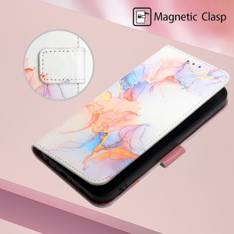 For iPhone 15 Pro PT003 Marble Pattern Flip Leather Phone Case(Galaxy Marble White) - HoMEdemic™ 